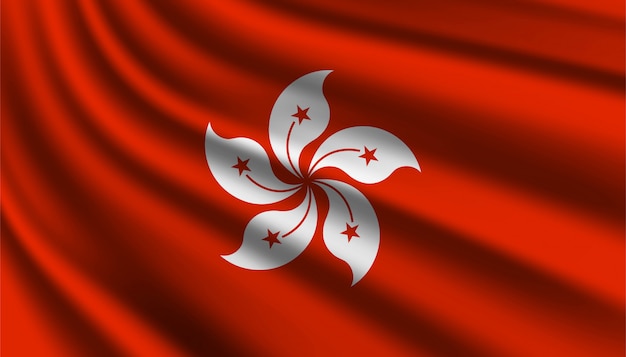 Vector bandera de plantilla de fondo de hong kong.