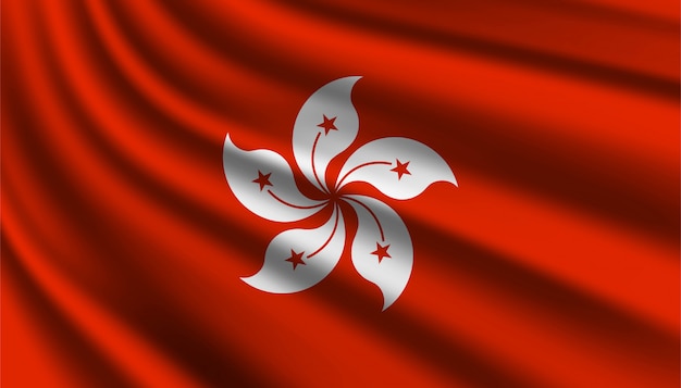 Bandera de plantilla de fondo de Hong Kong.