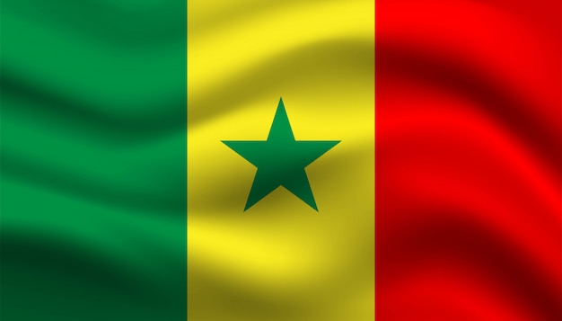 Bandera de plantilla de fondo de Senegal.