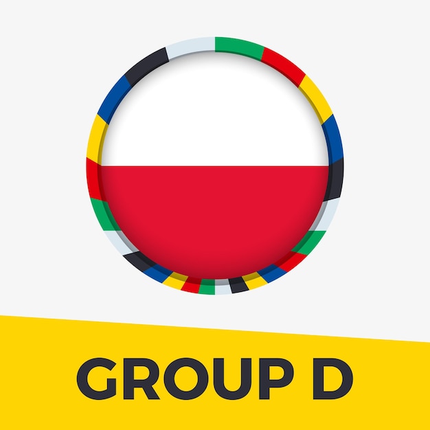 Bandera de Polonia estilizada para el torneo europeo de fútbol 2024
