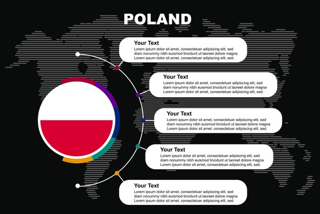 Bandera de Polonia forma de rompecabezas vector rompecabezas mapa Bandera de Polonia para niños