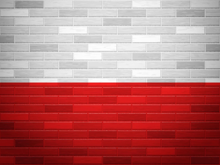 Vector bandera de polonia de pared de ladrillo
