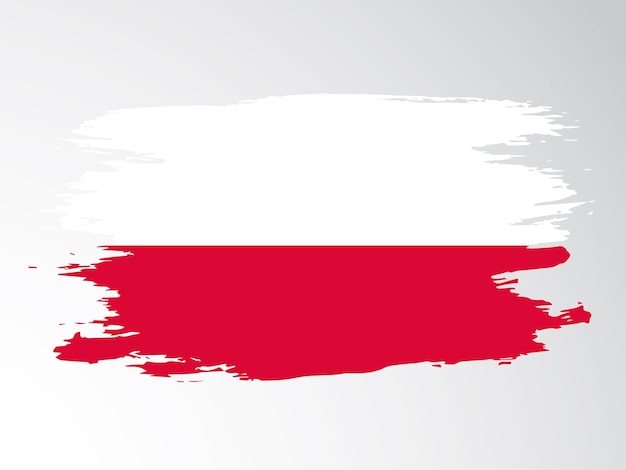 Bandera de Polonia pintada con un pincel