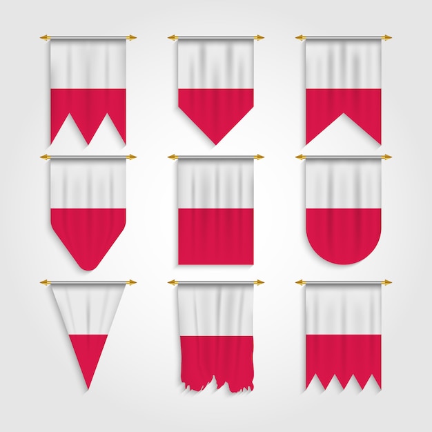 Bandera de Polonia en varias formas