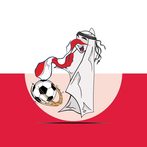 Vector bandera de polonia con vector de copa mundial