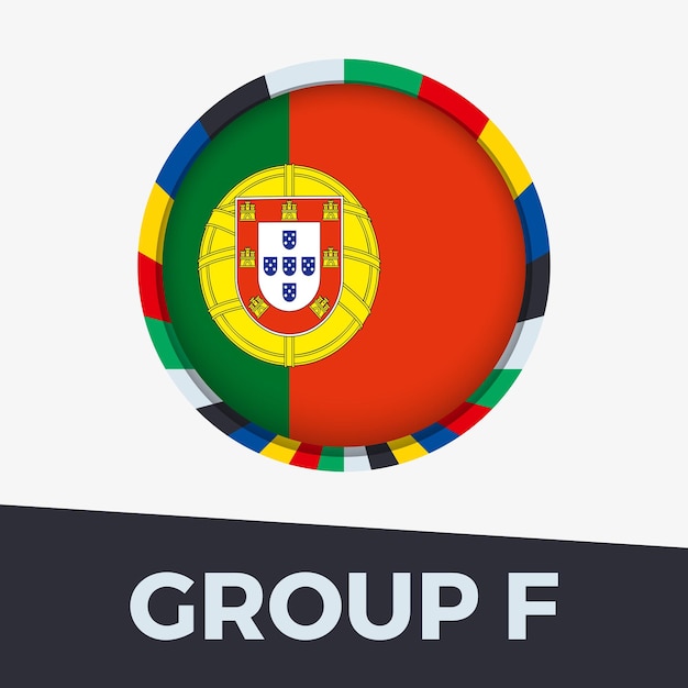 Bandera de Portugal estilizada para el torneo europeo de fútbol de 2024