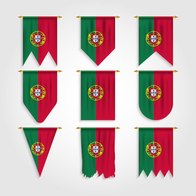 Vector bandera de portugal en varias formas