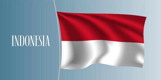 Bandera que agita de indonesia