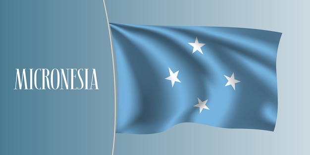 Vector bandera que agita de micronesia. elemento de diseño icónico como bandera nacional de micronesia