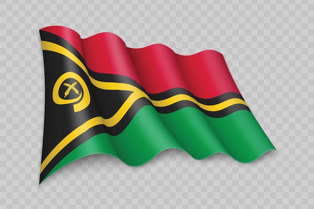 Bandera que agita realista 3D de Vanuatu