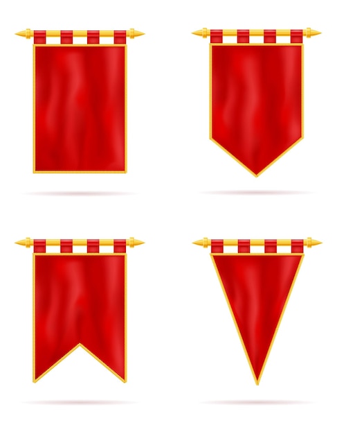 Bandera real plantilla realista vacío en blanco vector stock ilustración