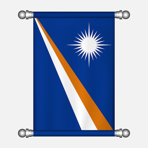 Bandera realista colgada del banderín de las Islas Marshall