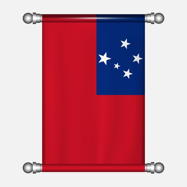 Bandera realista colgada del banderín de Samoa