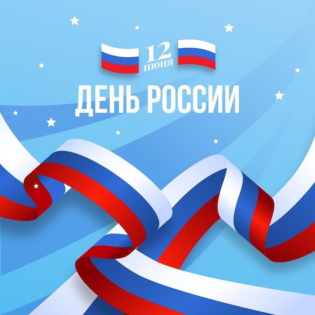 La bandera realista del día de Rusia y las estrellas