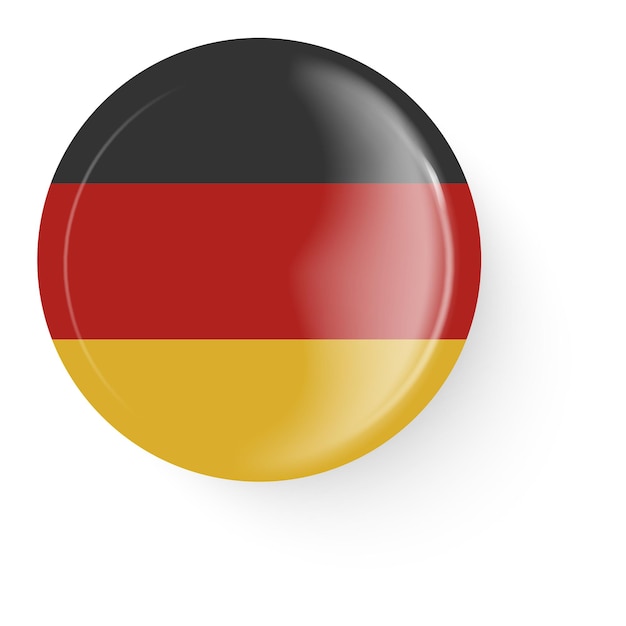 Bandera redonda de alemania pin botón pin broche icono pegatina 3d vector estilo web botón