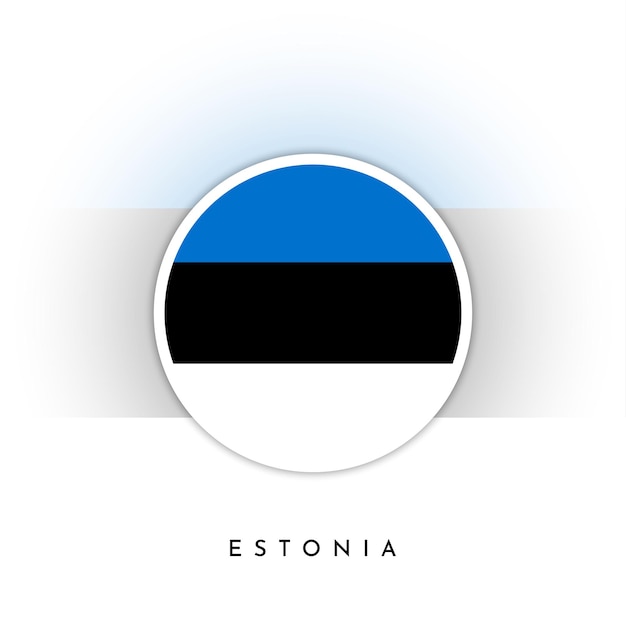 Vector bandera redonda de estonia