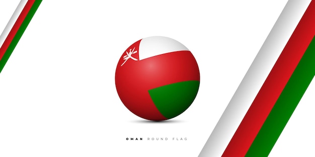 Bandera redonda de Omán para el diseño del Día de la Independencia de Omán