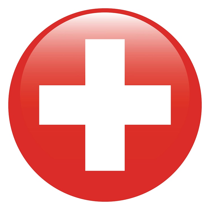 Vector bandera redonda de suiza en tres dimensiones