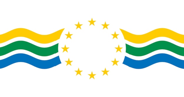 Bandera de la Región de Los Ríos en Chile imagen vectorial