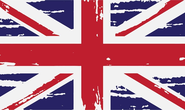 Bandera del Reino Unido en estilo grungy.