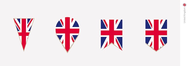 Bandera del Reino Unido en la ilustración de vector de diseño vertical