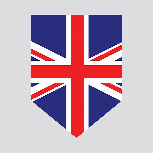 Bandera del Reino Unido en marco en forma de escudo