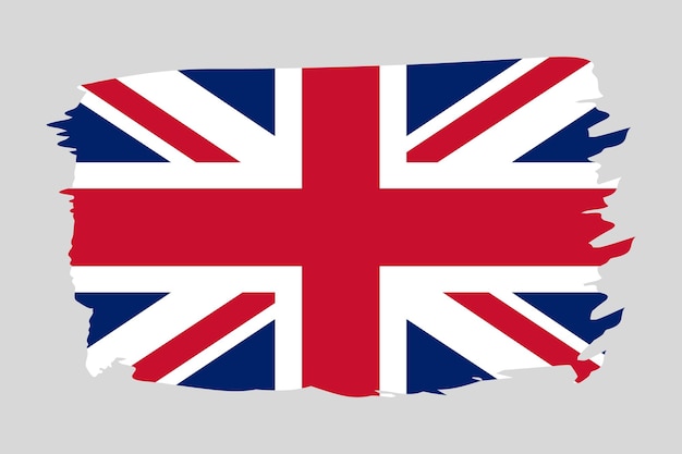 Bandera de Reino Unido pintada con un trazo de pincel Concepto abstracto Bandera nacional en estilo grunge Ilustración vectorial