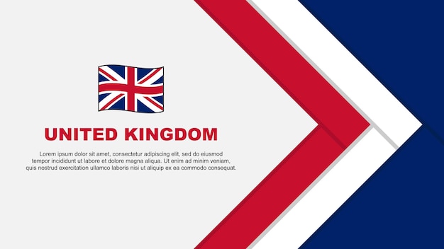 Bandera del Reino Unido Plantilla de diseño de fondo abstracto Bandera del Día de la Independencia del Reino Unido Ilustración vectorial de dibujos animados Dibujos animados del Reino Unido