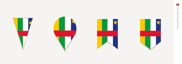Bandera de la República Centroafricana en la ilustración de vector de diseño vertical