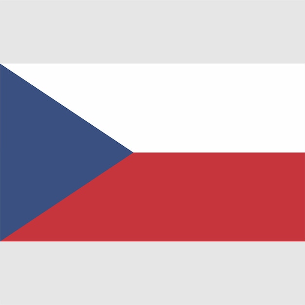 Vector una bandera de la república checa con un fondo blanco.