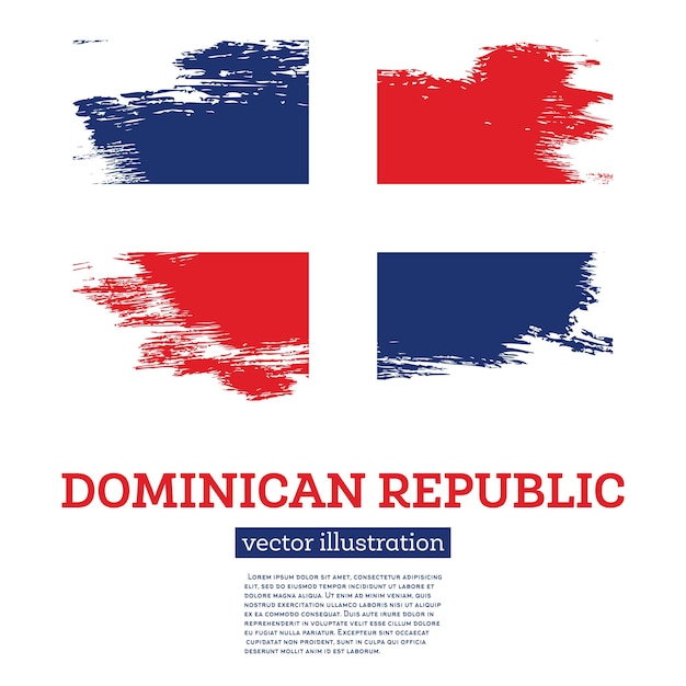 Bandera de República Dominicana con trazos de pincel día de la independencia