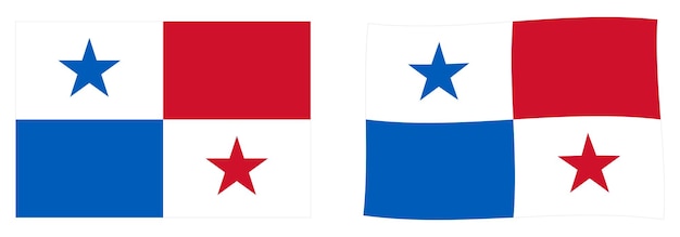 Bandera de la República de Panamá. Versión simple y ligeramente ondulada.