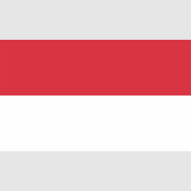 Vector una bandera roja y blanca con la palabra indonesia