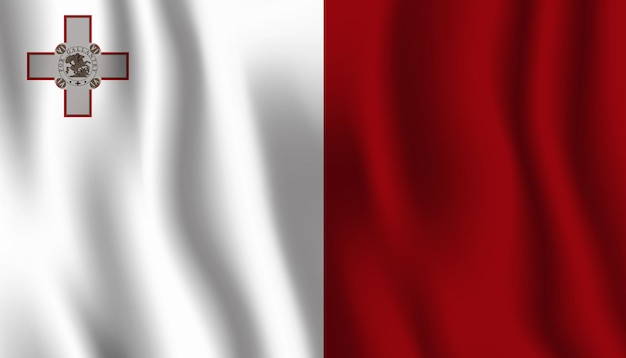 Una bandera roja y blanca con la palabra malta.