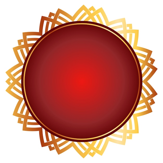 La bandera roja del círculo dorado