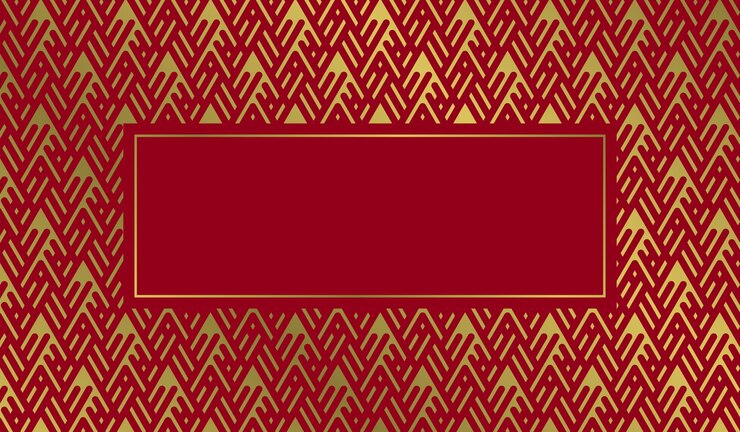 una bandera roja y dorada con un patrón dorado
