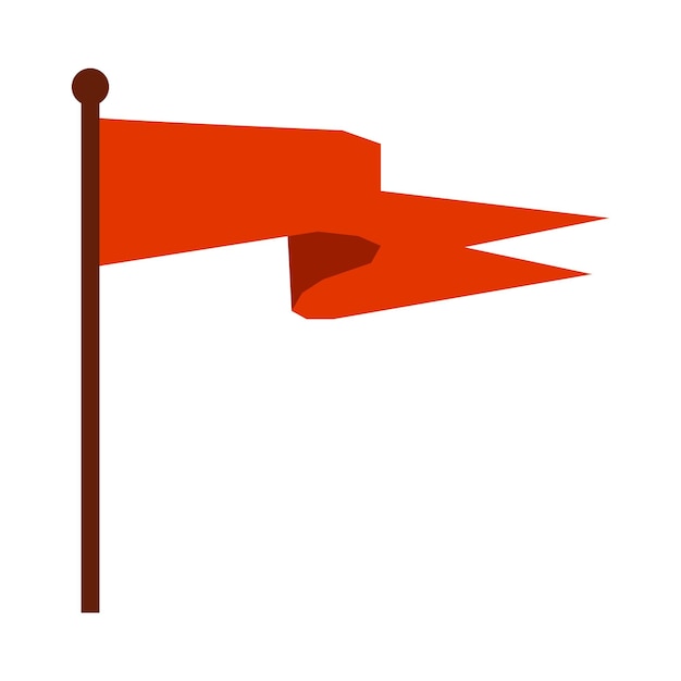 Vector bandera roja medieval símbolo heráldico real monarquía o caballería atributo ilustración vectorial