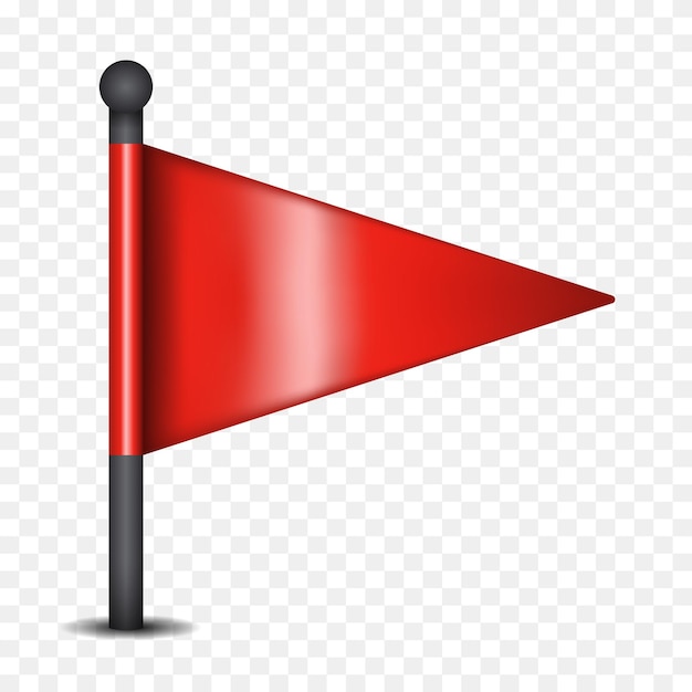 Bandera roja pin de mapa 3D Clipart vectorial aislado en un fondo transparente