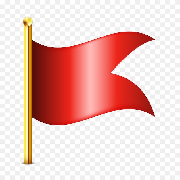 Bandera roja pin de mapa 3D Clipart vectorial aislado en un fondo transparente