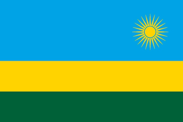 Bandera de Ruanda ilustración vectorial