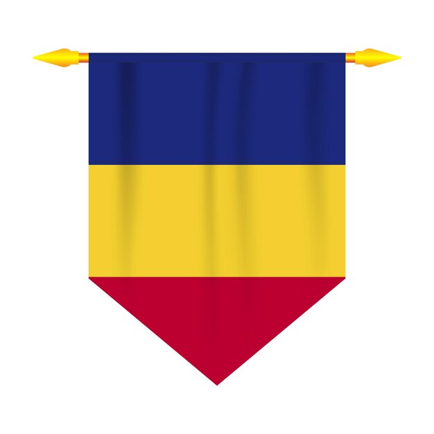 Bandera rumana con apariencia de tela realista