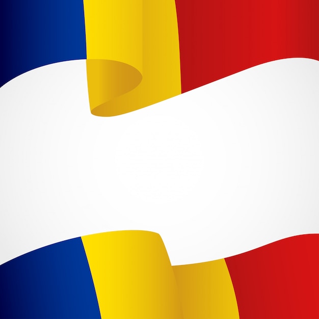 Bandera de rumania en blanco