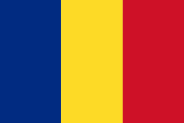 Bandera de rumania en forma de bandera de rumania