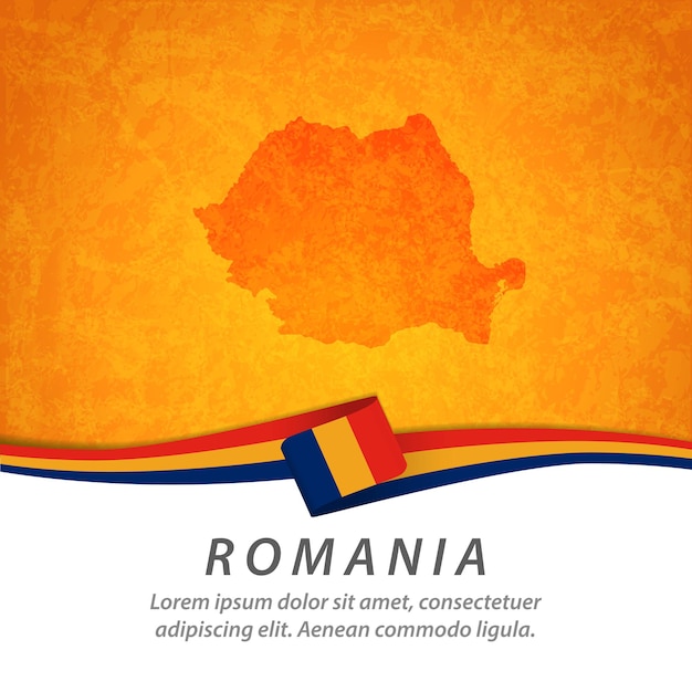 Bandera de Rumania con mapa central