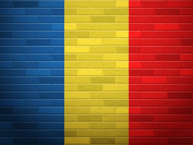 Vector bandera de rumania de pared de ladrillo