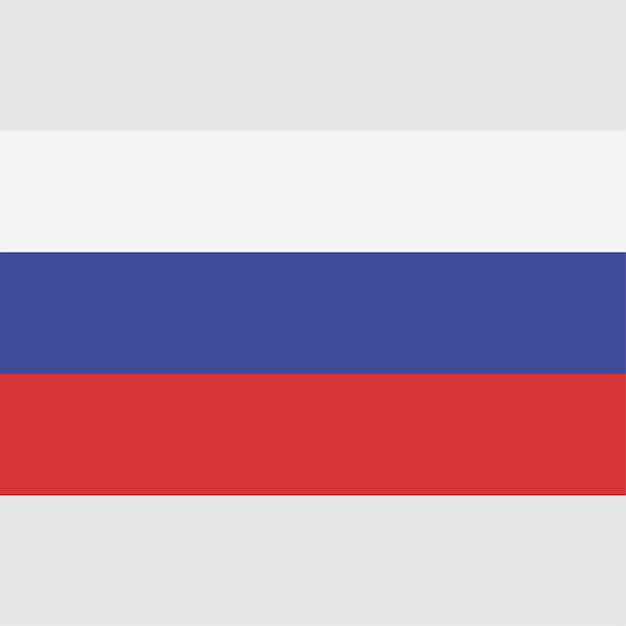 Una bandera rusa con una franja blanca que dice rusia.
