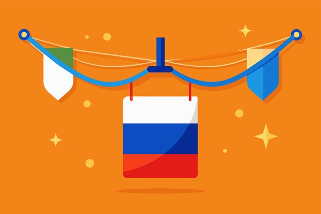 Vector bandera rusa de rusia ilustración vectorial