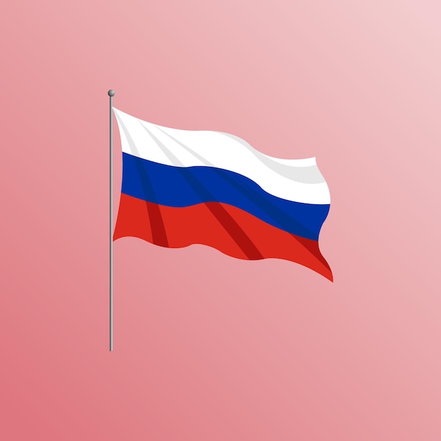 Bandera de Rusia ilustración vectorial premium