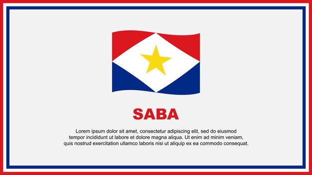 Bandera de Saba Plantilla de diseño de fondo abstracto Bandera del Día de la Independencia de Saba Ilustración de vector de redes sociales Bandera de Saba