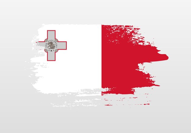 Vector bandera de salpicadura pintada con pincel de estilo moderno de malta con fondo sólido